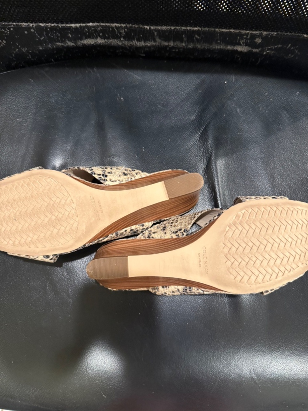 Cole Haan Snakeskun Wedge Sandals - Picture 3 of 3